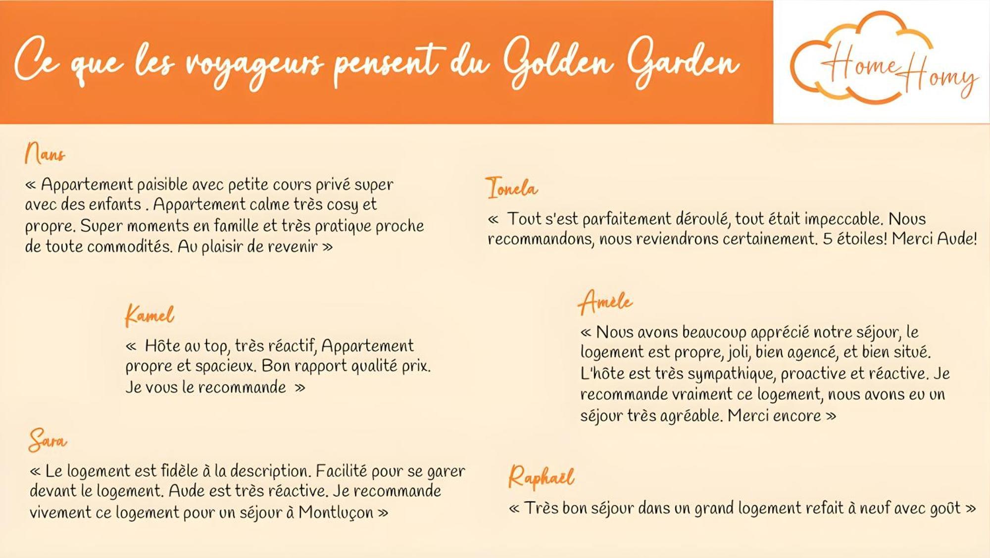 Le Golden Garden - Home Homy Montluçon Kültér fotó